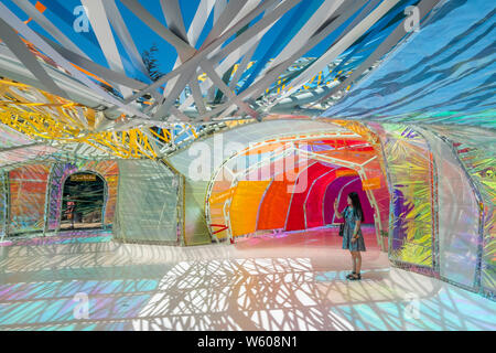 The Second Home Serpentine Pavilion by SelgasCano at La Brea Tar Pits, Los Angeles, California, United States of America Stock Photo