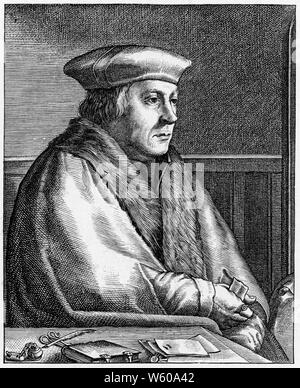 Thomas Cromwell, 1st Earl of Essex (c1485-1540), 1620. After Hans Holbein the Younger (c1497-1543). Thomas Cromwell, English lawyer and statesman who served as chief minister to King Henry VIII of England from 1532 to 1540. From Henry Holland's Heroologia Anglica, 1620. Stock Photo