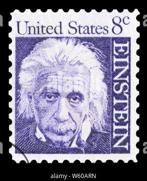 UNITED STATES OF AMERICA - CIRCA 1965: A postage stamp with a portrait of famous physicist Albert Einstein (1879-1955), Stock Photo