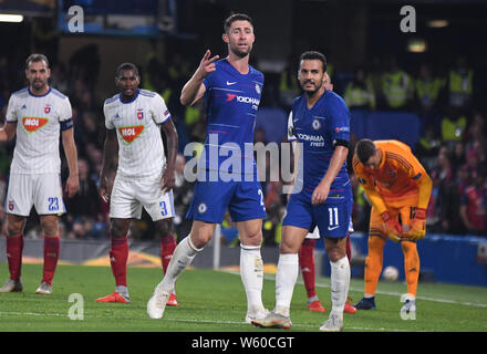 LONDON, ENGLAND - OCTOBER 4, 2018: Gary Cahill of Chelsea pictured during the 2018/19 UEFA Europa League Group L game between Chelsea FC (England) and MOL Vidi FC (Hungary) at Stamford Bridge. Stock Photo