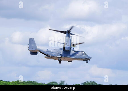 A Bell Boeing V-22 Osprey. This  American multi-mission tiltrotor. Stock Photo
