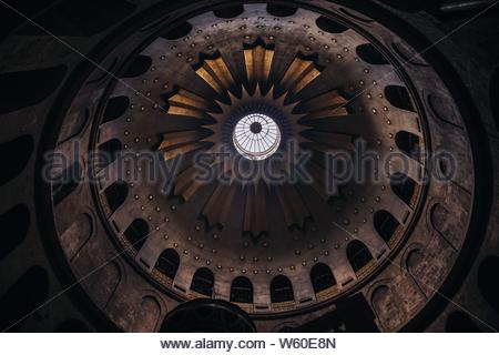 A Low Angle Shot Of The Beautiful Ceiling Chandeliers And The