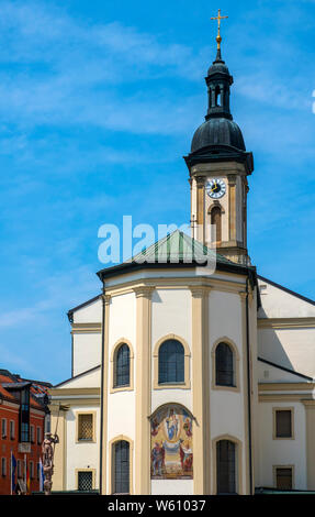 St Oswald Parish Church at Traunstein, Oberbayern, Germany, Europe. Stock Photo