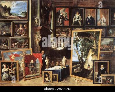 David Teniers (II) - The Gallery of Archduke Leopold in Brussels - Stock Photo