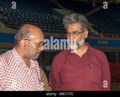 Kolkata, India. 30th July, 2019. Comrade Dipankar Bhattacharya, General Secretary of CPI(ML) with one of the distinguished speaker at Mass Convention Credit: Amlan Biswas/Pacific Press/Alamy Live News Stock Photo