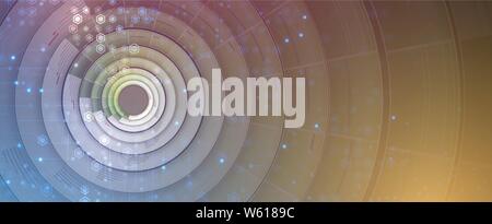 Abstract tech background. Futuristic technology interface with geometric shapes Stock Vector
