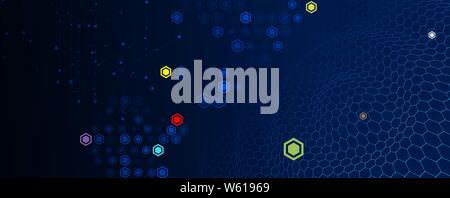 Abstract tech background. Futuristic technology interface with geometric shapes Stock Vector