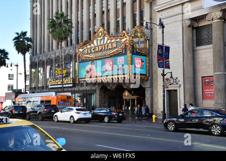 LOS ANGELES, CA/USA - NOVEMBER 30, 2018: The Iconic El Capitan Theatre on the Hollywood Walk of Fame Stock Photo