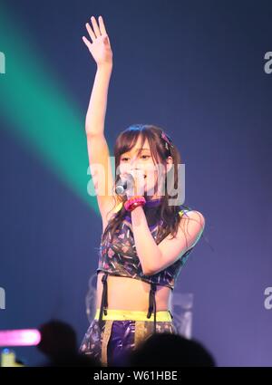 Sayaka Yamamoto of Japanese idol group NMB48 performs at their 