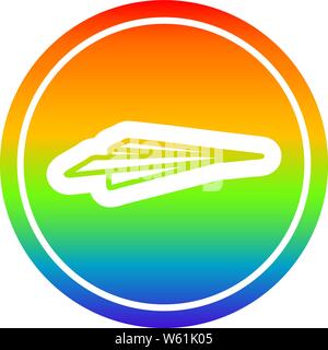 paper plane circular icon with rainbow gradient finish Stock Vector ...
