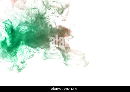 Green paint stain on a white surface. Prints for clothes Stock Photo