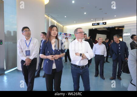 Executives of German Hidden Champions companies visit Taicang Planning Exhibition Hall in Taicang city, east China's Jiangsu province, 18 October 2018 Stock Photo