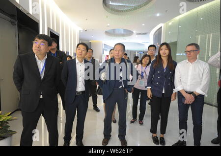 Executives of German Hidden Champions companies visit Taicang Planning Exhibition Hall in Taicang city, east China's Jiangsu province, 18 October 2018 Stock Photo