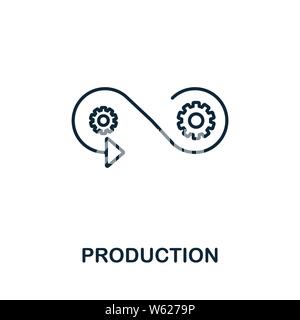 Production outline icon. Thin line style from community icons collection. Pixel perfect simple element production icon for web design, apps, software Stock Vector