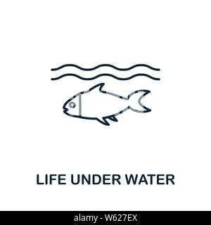 Life Under Water outline icon. Thin line style from community icons collection. Pixel perfect simple element life under water icon for web design Stock Vector