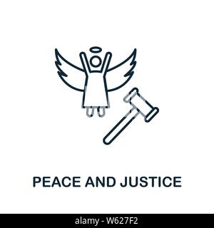 Peace And Justice outline icon. Thin line style from community icons collection. Pixel perfect simple element peace and justice icon for web design Stock Vector