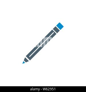 Pencil related vector glyph icon. Stock Vector