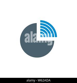 Pie Chart related vector glyph icon. Stock Vector