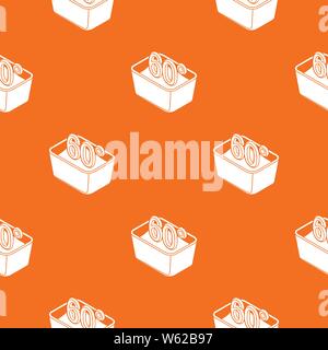Hand wash 60 degrees celsius pattern vector orange Stock Vector