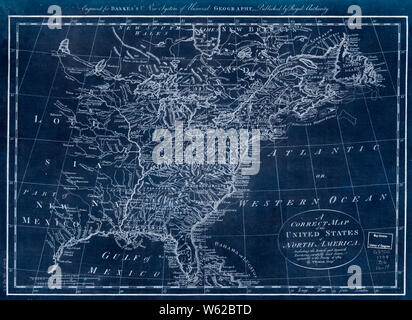 American Revolutionary War Era Maps 1750-1786 021 A correct map of the United States of North America including the British and Spanish territories carefully Inverted Rebuild and Repair Stock Photo