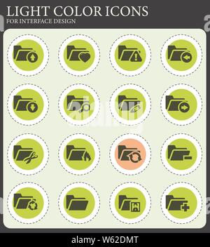 Folders icon set for web sites and user interface Stock Vector