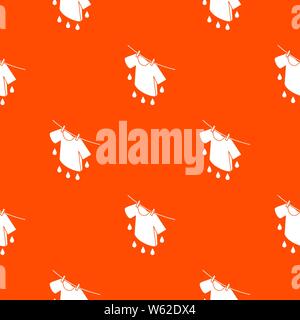 Shirt drying pattern vector orange Stock Vector