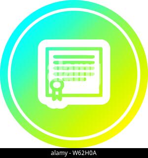 diploma certificate circular icon with cool gradient finish Stock ...
