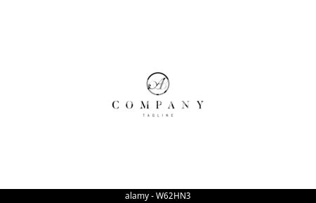 Vector logo which shows the handwritten letter A in the center of the circle. Stock Vector