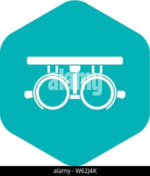 Trial frame for checking patient vision icon Stock Vector
