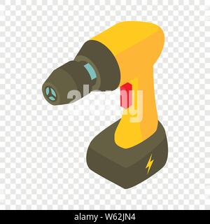 Electric screwdriver icon, isometric 3d style Stock Vector