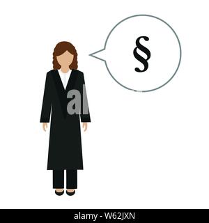 female judge character talks about law vector illustration EPS10 Stock Vector