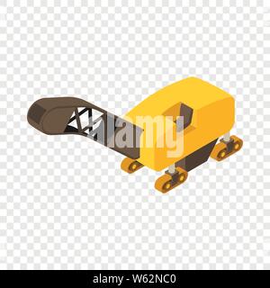 Road milling machine icon, isometric 3d style Stock Vector