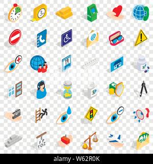 Eyedrop icons set, isometric style Stock Vector