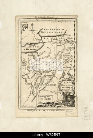 American Revolutionary War Era Maps 1750-1786 119 A map of the western parts of the colony of Virginia Rebuild and Repair Stock Photo