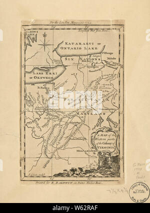American Revolutionary War Era Maps 1750-1786 118 A map of the western parts of the colony of Virginia Rebuild and Repair Stock Photo
