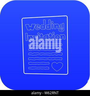 Invitation icon blue vector Stock Vector