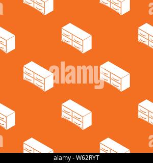 Chest of drawers pattern vector orange Stock Vector