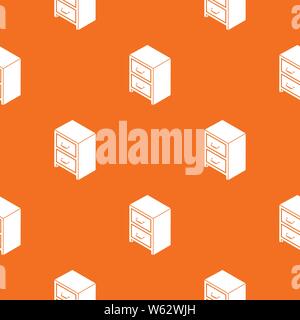 Office chest of drawers pattern vector orange Stock Vector