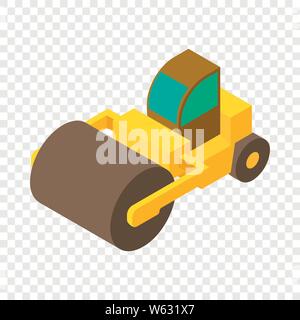 Road roller icon, isometric 3d style Stock Vector