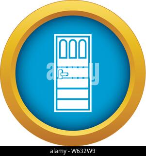 Wooden door with three glasses icon blue vector isolated Stock Vector