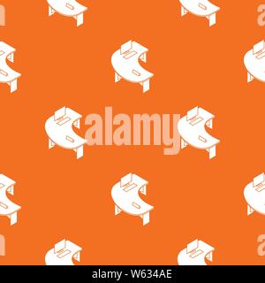 Oval office table pattern vector orange Stock Vector