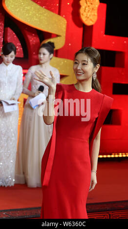 Taiwanese actress Ruby Lin arrives on the red carpet for the 5th Silk Road International Film Festival in Xi'an city, northwest China's Shaanxi provin Stock Photo