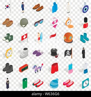Vogue icons set, isometric style Stock Vector