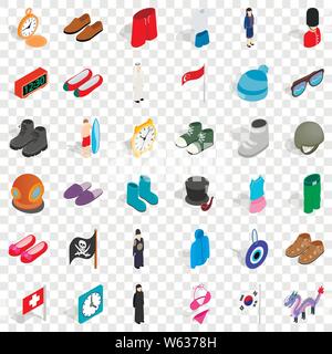 Model icons set, isometric style Stock Vector