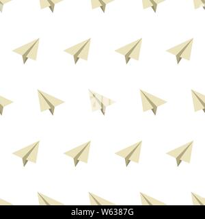 seamless pattern with paper airplanes in flat style in color. Vector illustration Stock Vector