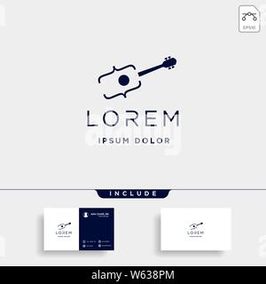 guitar code logo design vector music software symbol icon Stock Vector