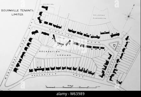 Plan of Bournville village Stock Photo