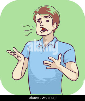 Illustration of a Man Saying Something in Slurred Speech Stock Photo