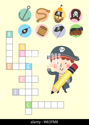 crossword game halloween alamy pencil holding kid boy illustration