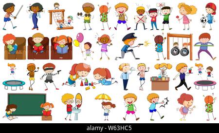 Group of people adult and kids characters gathering city garbage and ...